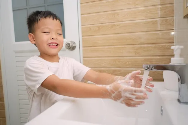 dziecko myjące ręce higiena