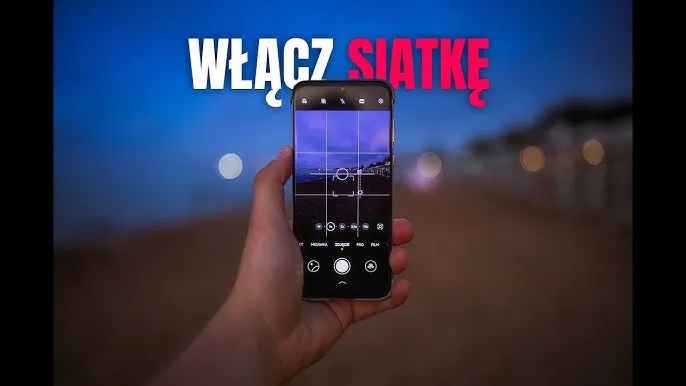 Siatka w aparacie iPhone widok ekranu