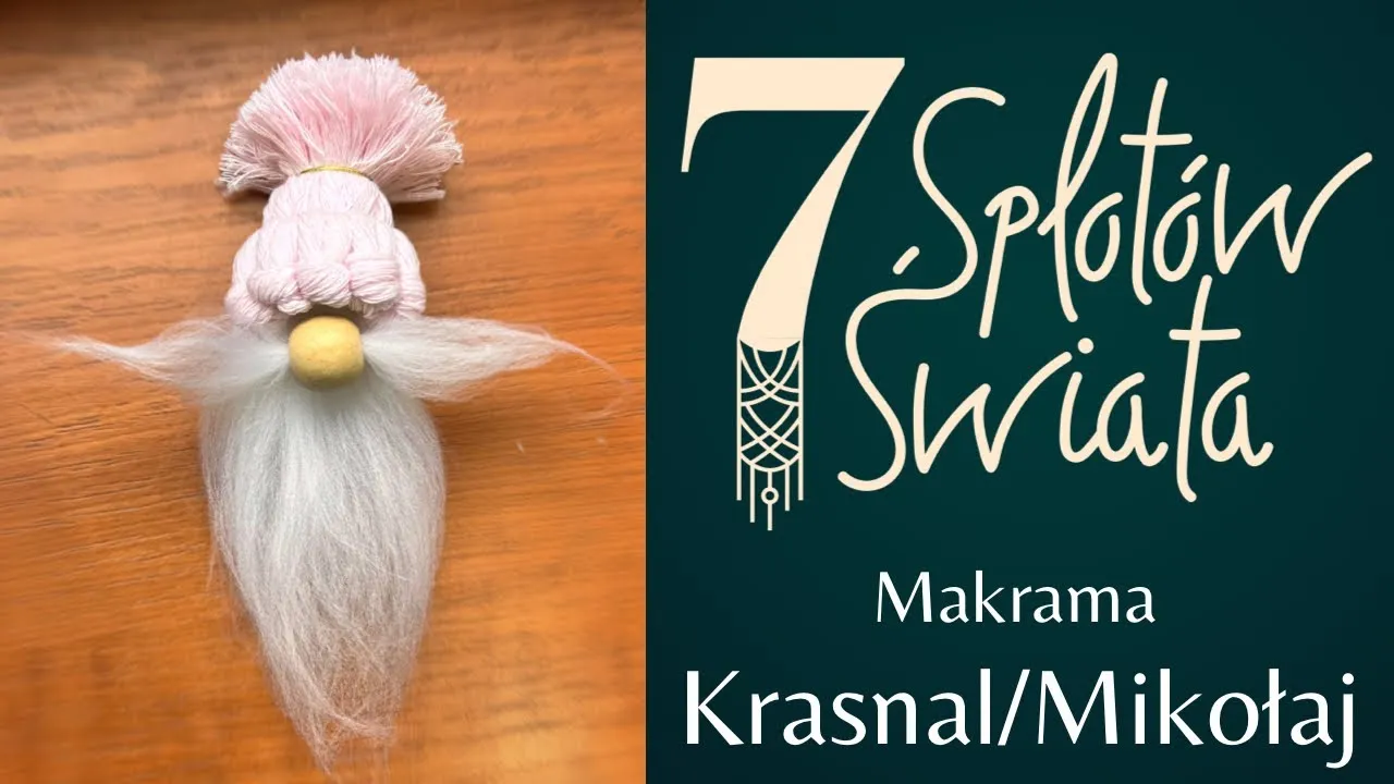 jak zrobić brodę krasnoludka z waty i włóczki