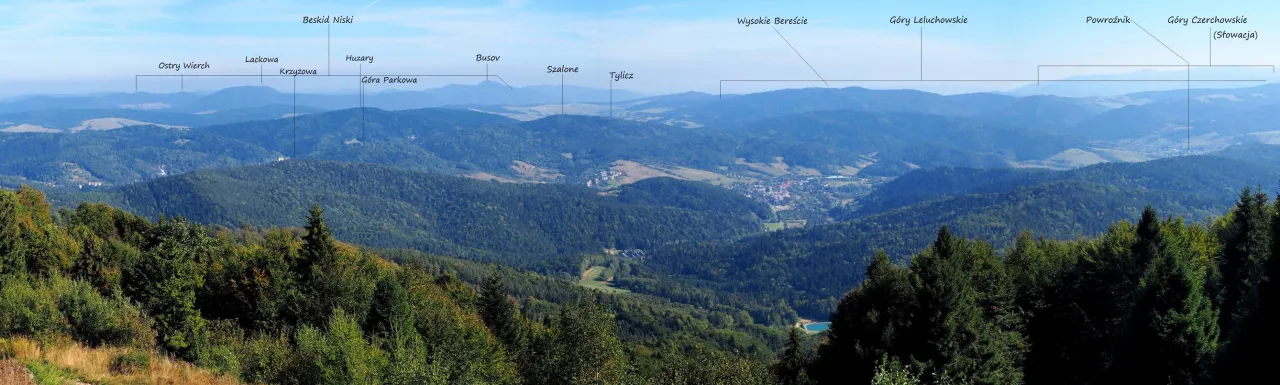 Panorama Beskid&oacute;w z Jaworzyny Krynickiej