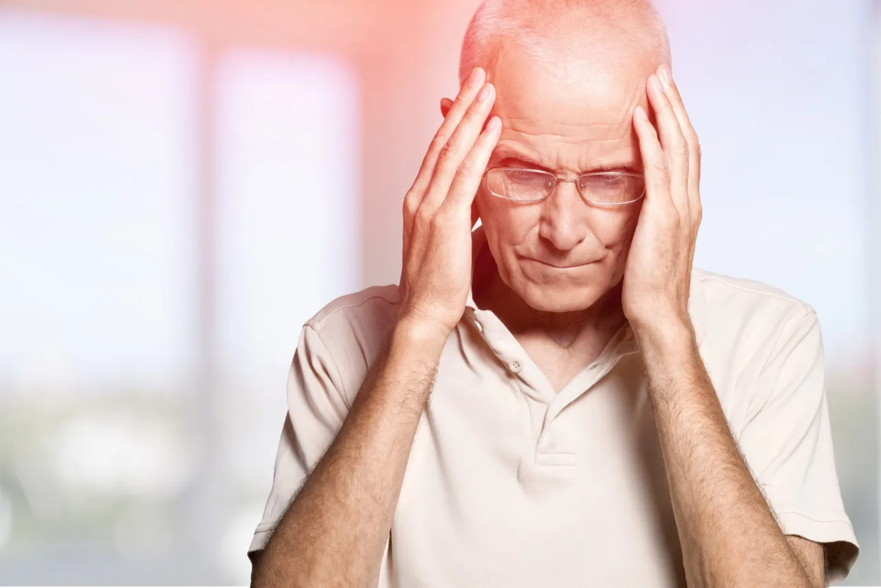 Osoba z objawami udaru pnia mózgu