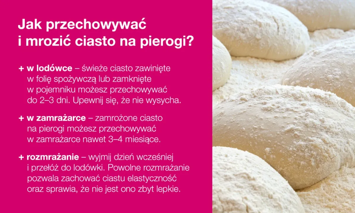 Ciasto na pierogi zawinięte w folię spożywczą