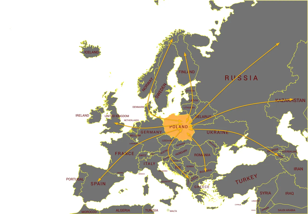 spedytor drogowy biuro logistyka mapa