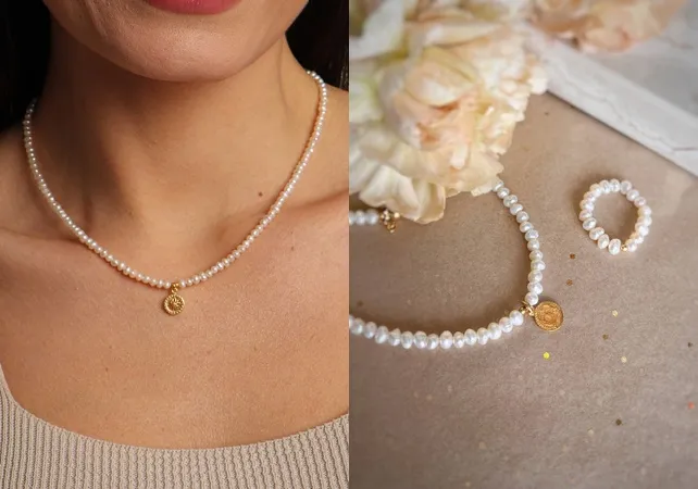 modne naszyjniki celebrytki z kamieniami i perłami