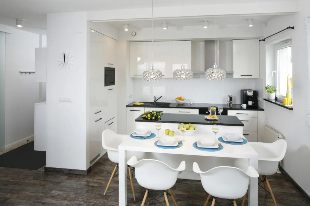 aranżacje salon z jadalnią sztuczki optyczne