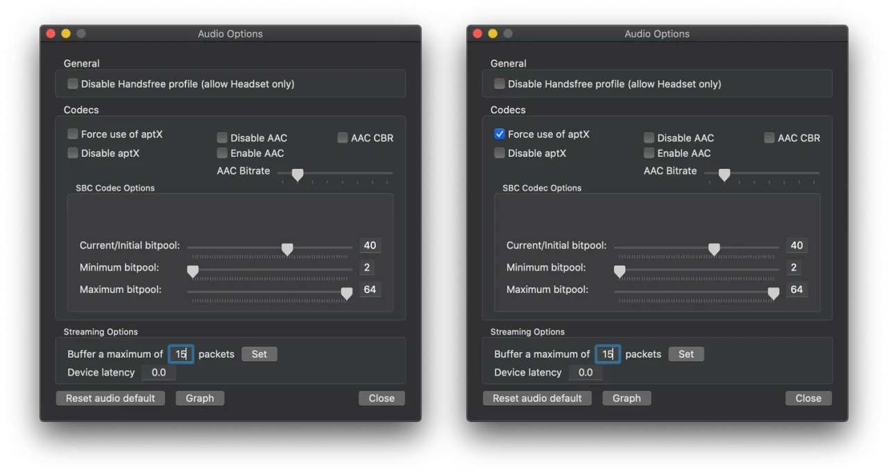 Ustawienia kodek&oacute;w audio. Sprawdź, dlaczego słuchawki Bluetooth cicho grają, analizując bitpool i opcje strumieniowania.
