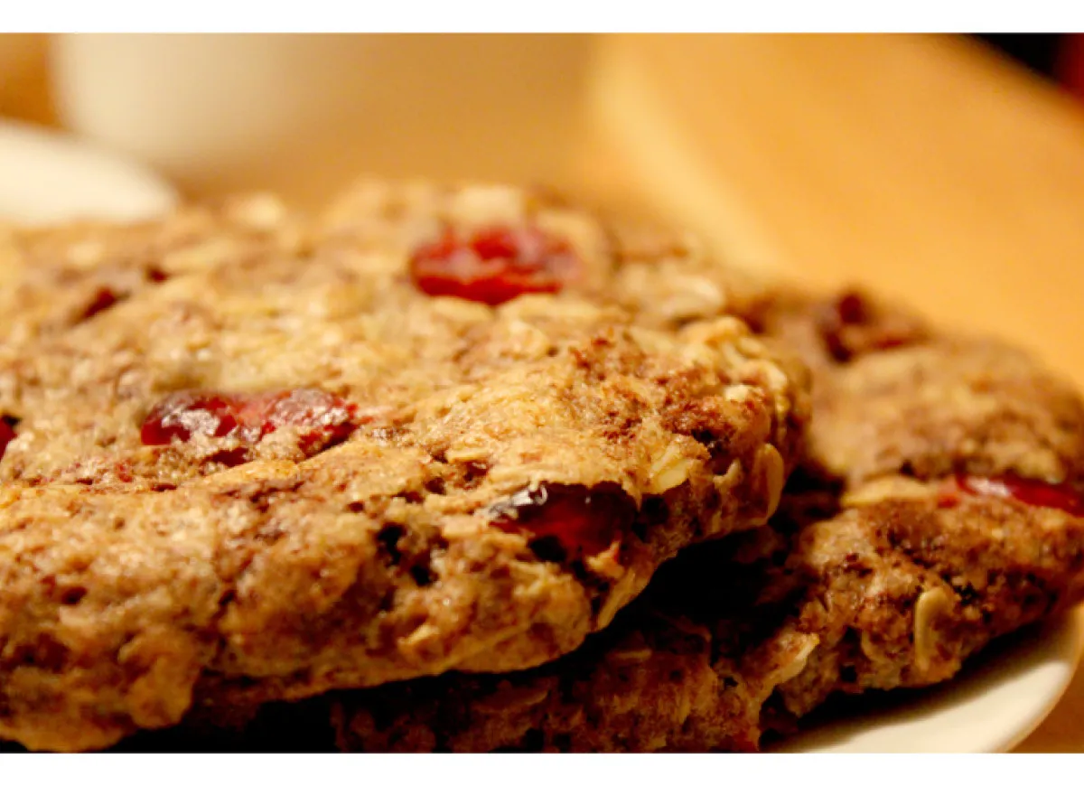 ciastka owsiane z żurawiną i czekoladą