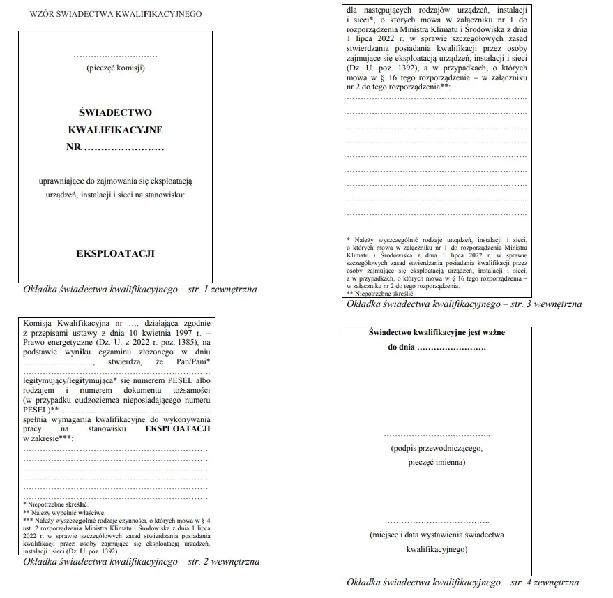 przykładowe świadectwo kwalifikacyjne elektryka