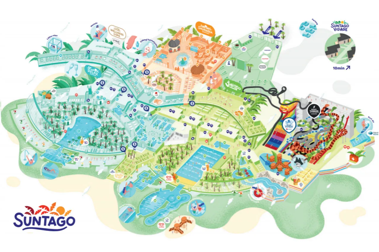 Mapa hoteli w okolicy Suntago