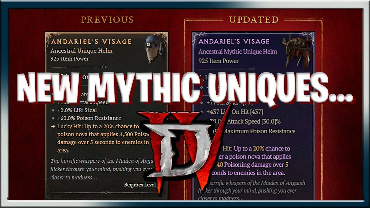 Diablo 4 Season 5 new unique items