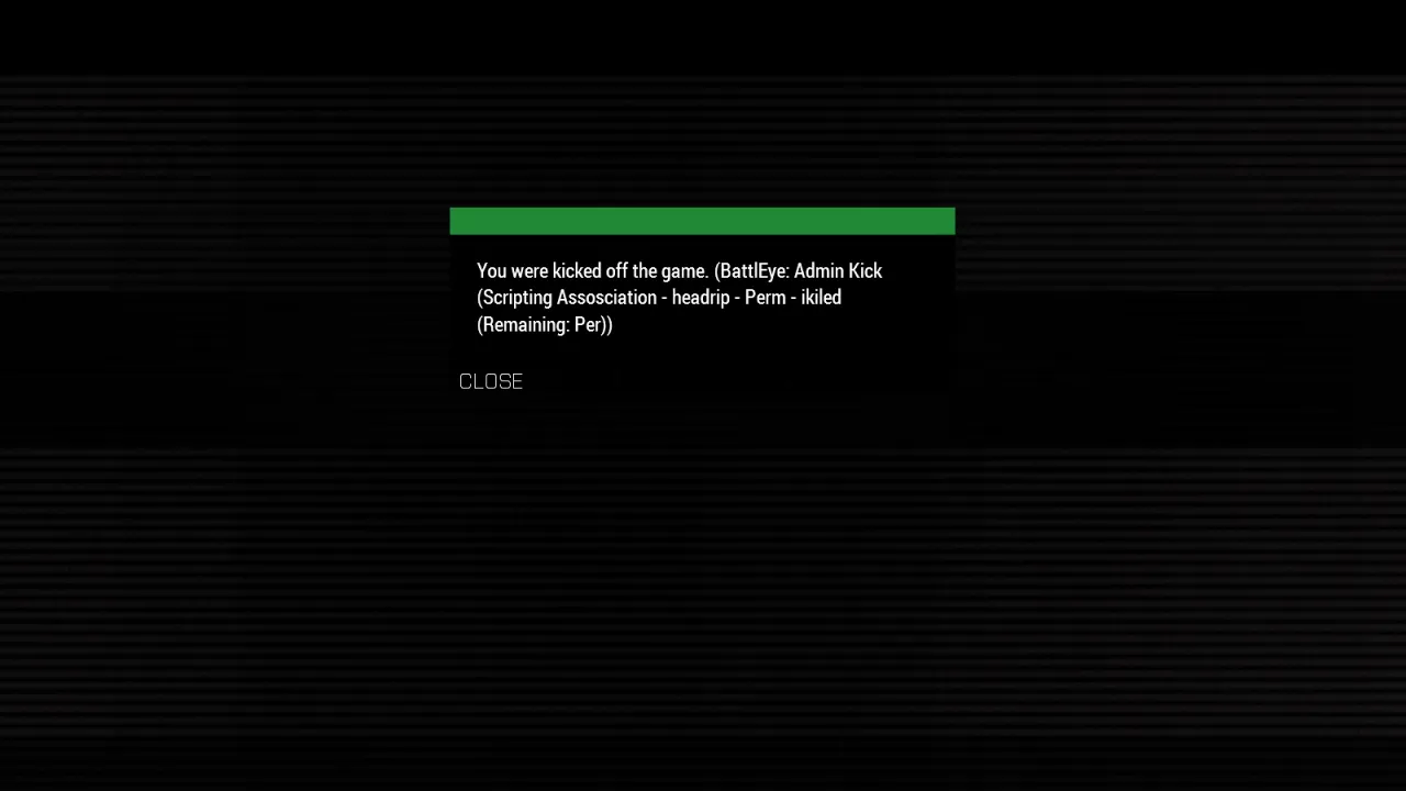 Arma 3 BattlEye ban screen