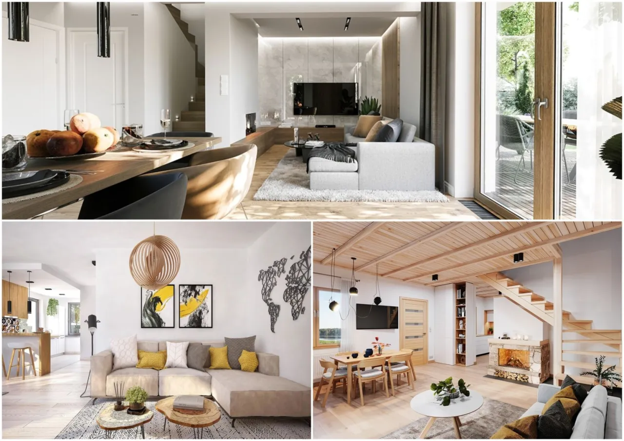 Wnętrze małego, funkcjonalnego domu 70m2