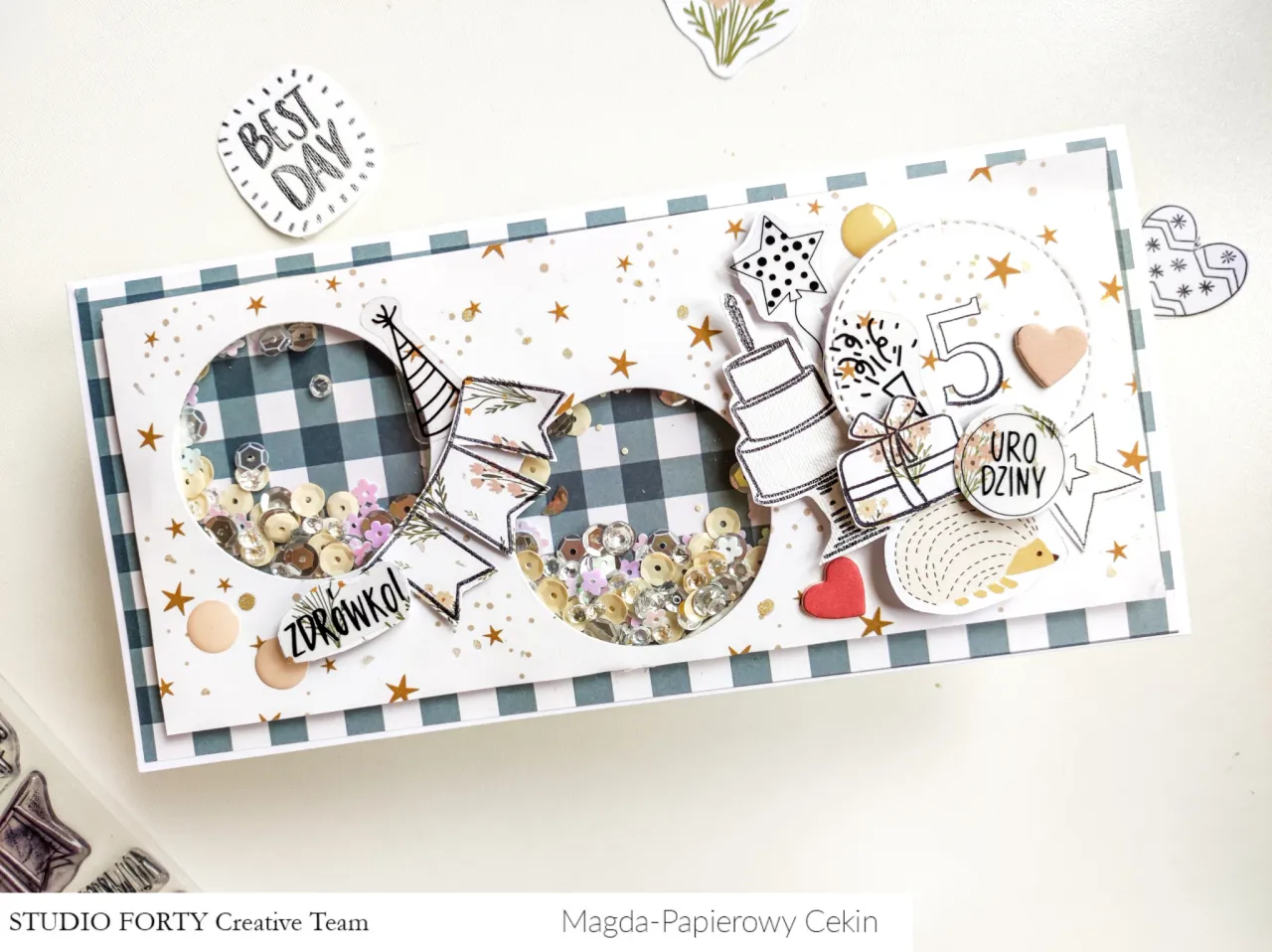 kartka urodzinowa shaker box DIY