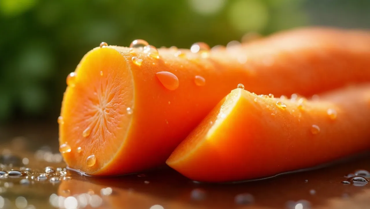 Wilgotne kawałki marchewki, idealne na zdrową przekąskę. Czy pies może jeść marchew? Tak, to świetny dodatek do diety czworonoga!