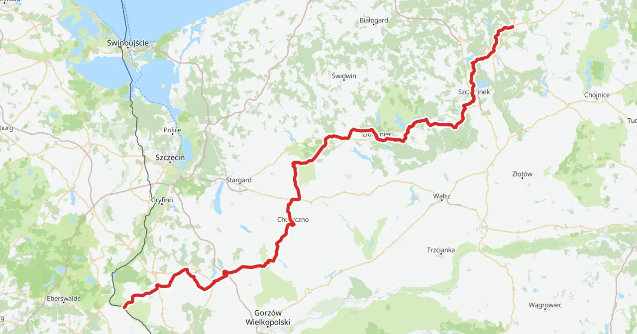 Mapa tras rowerowych Pojezierza Palowickiego