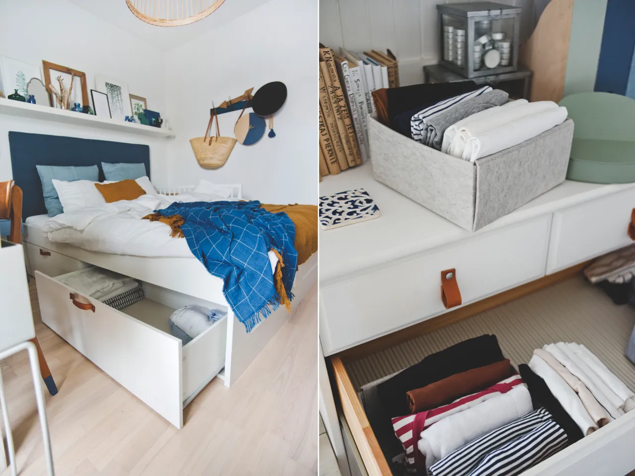 pomysły na przechowywanie w małej sypialni