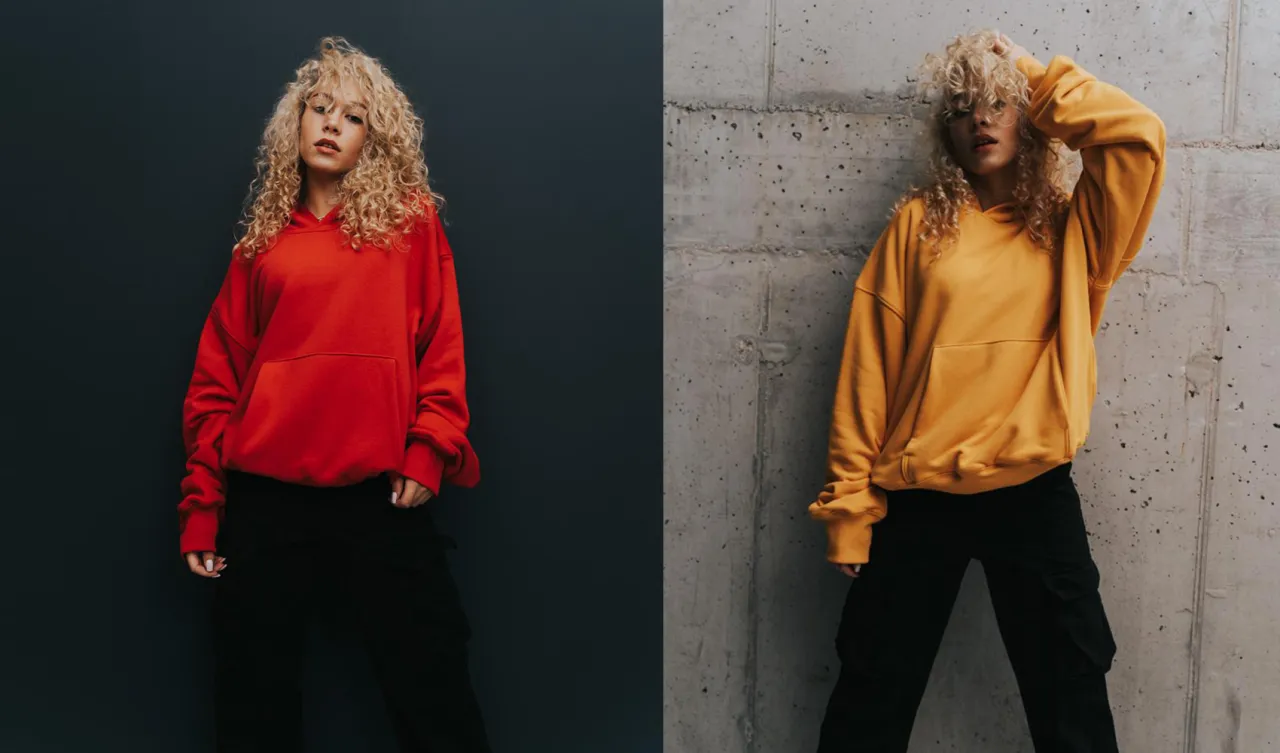 dziewczyna w męskiej bluzie oversize stylizacje