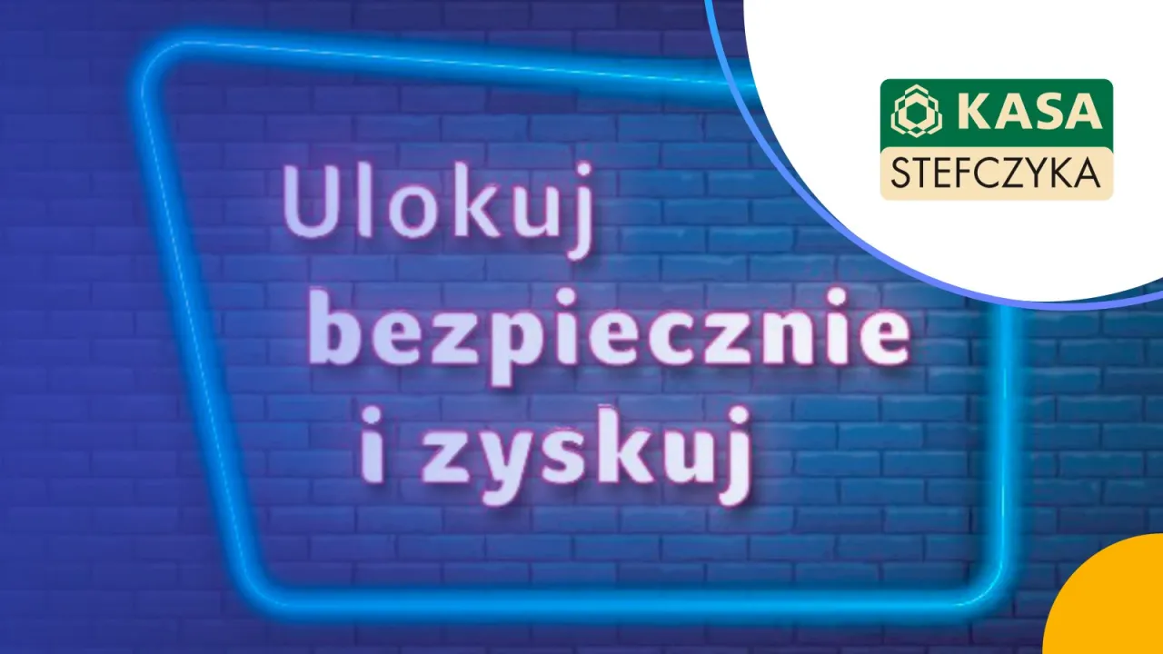 Kasa Stefczyka: jakie oprocentowanie lokat? Ulokuj bezpiecznie i zyskuj. Neonowy napis na tle ceglanej ściany.