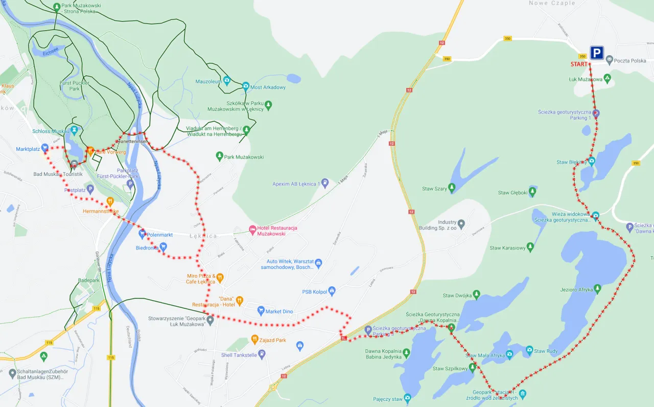 Trasy rowerowe w Parku Mużakowskim prowadzą przez malownicze tereny, obok staw&oacute;w i zabytk&oacute;w.
