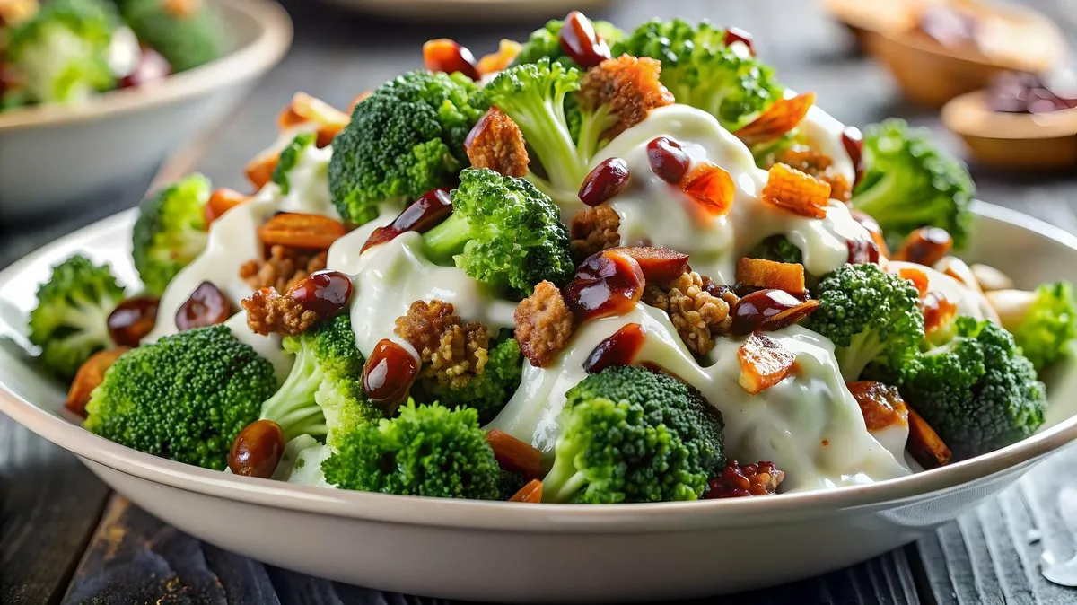 różne warianty sałatki z brokułami collage