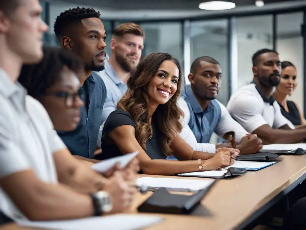 Ludzie na szkoleniu zawodowym, zdobywający nowe umiejętności