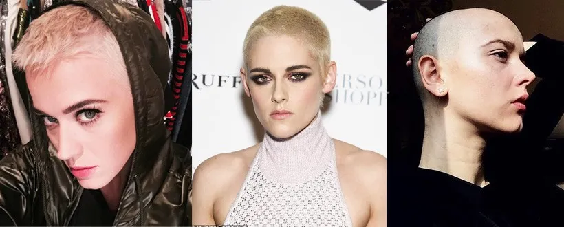 kobiety z ogoloną głową inspiracje