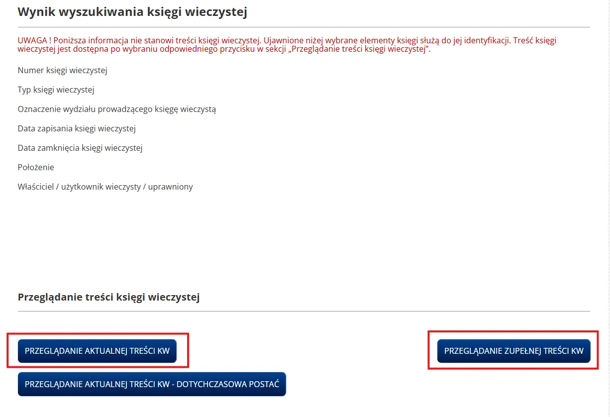 przykład numeru księgi wieczystej