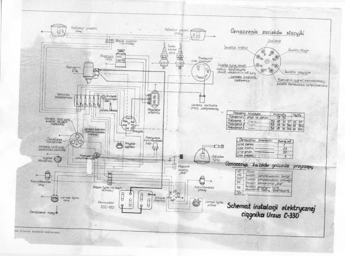 instalacja elektryczna ciągnika schemat lub wiązka
