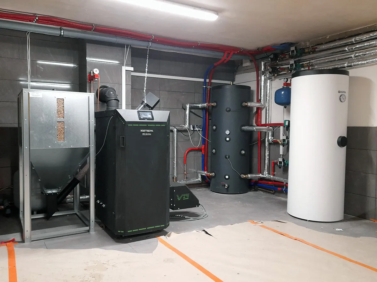 osprzęt kotłowni pelletowej bufor zasobnik