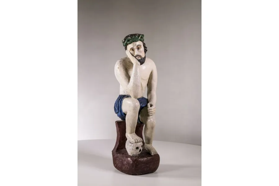 rzeźba Chrystusa Frasobliwego drewno polichromia