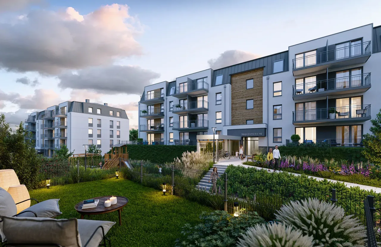 ogr&oacute;d deszczowy na osiedlu