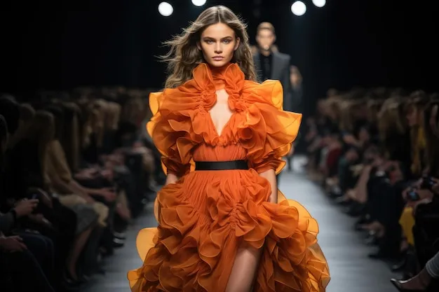 modelka high fashion na wybiegu