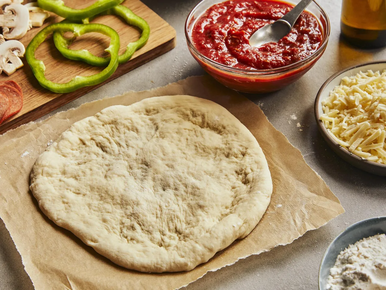 Ingr&eacute;dients pour p&acirc;te &agrave; pizza maison