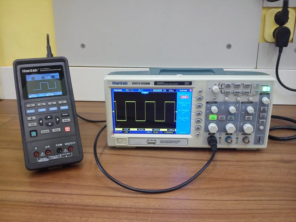 Pomiar prądu cęgami oscyloskop