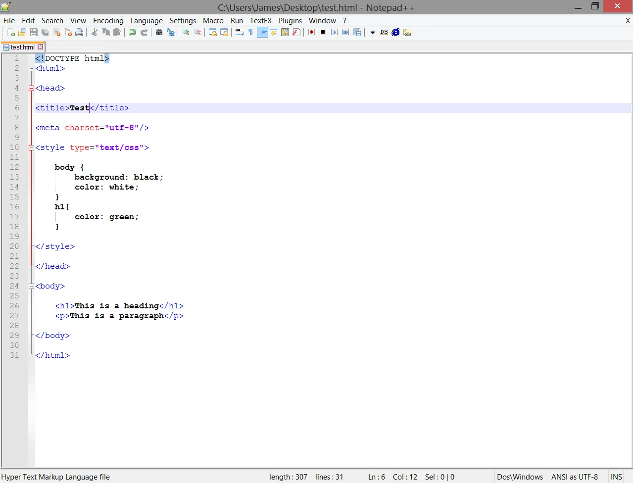 CSS syntax highlighting Notepad++