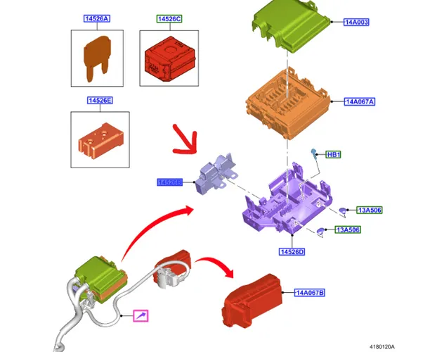 Ford Kuga MK3 bezpieczniki hybryda