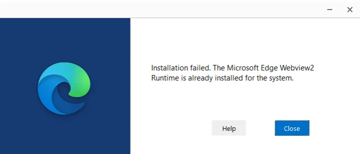 Microsoft Edge WebView2 problem