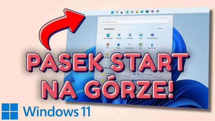 Pasek zadań Windows 11 domyślne położenie