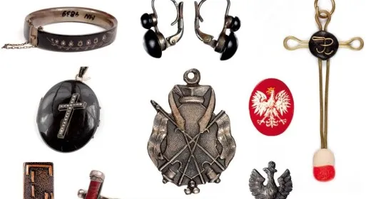 Czarna biżuteria żałobna, biżuteria patriotyczna powstanie styczniowe