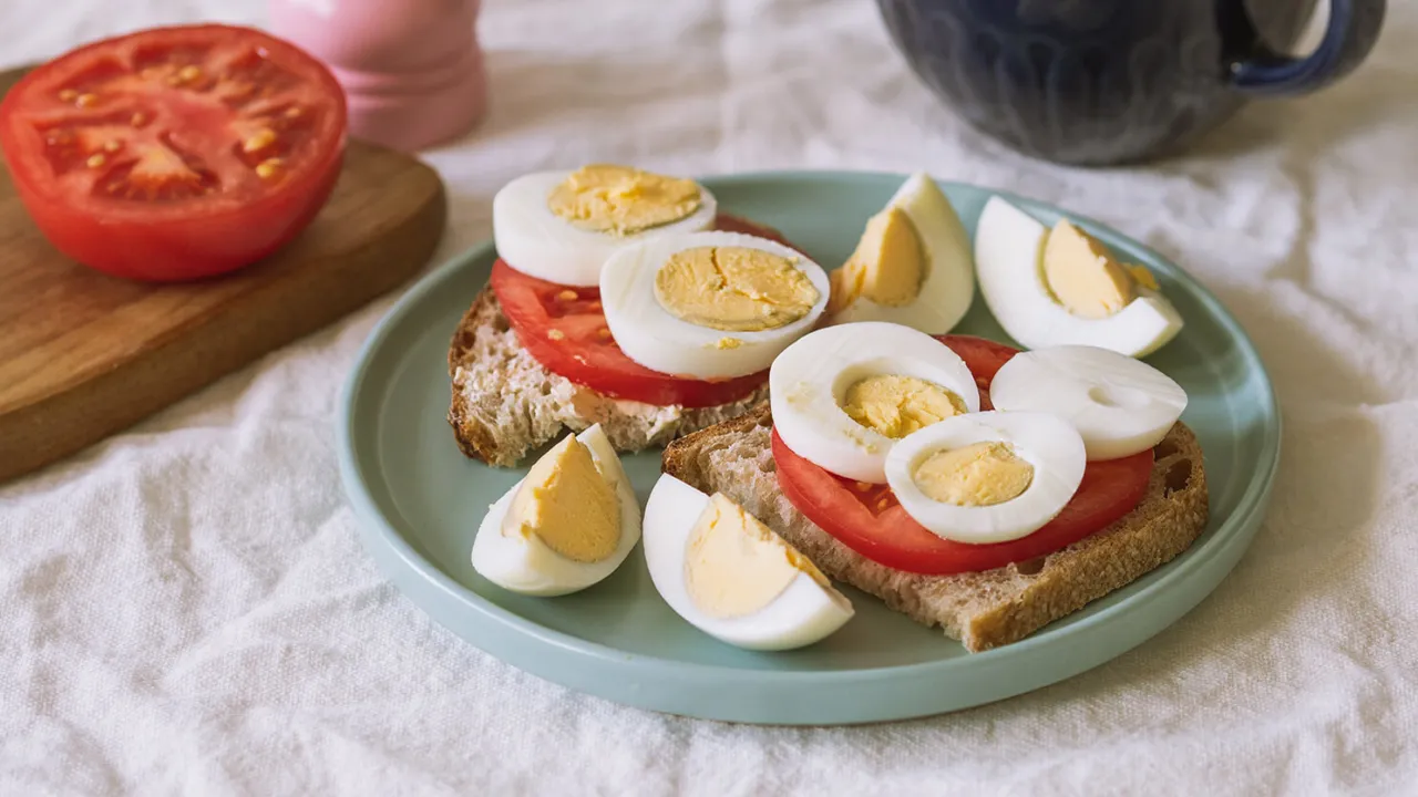 zdrowe śniadanie z jajkami i warzywami