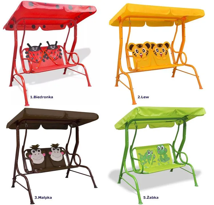 malowana huśtawka ogrodowa dla dzieci