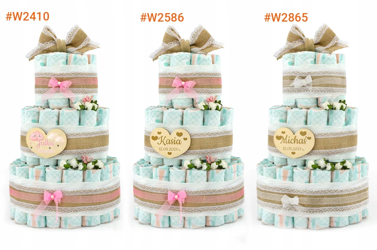 tort z pampers&oacute;w styl boho glamour