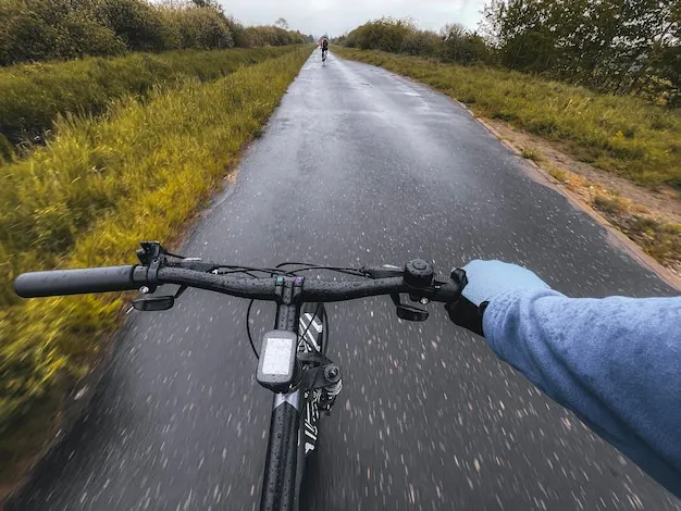 kierowca trzymający kierownicę w deszczu