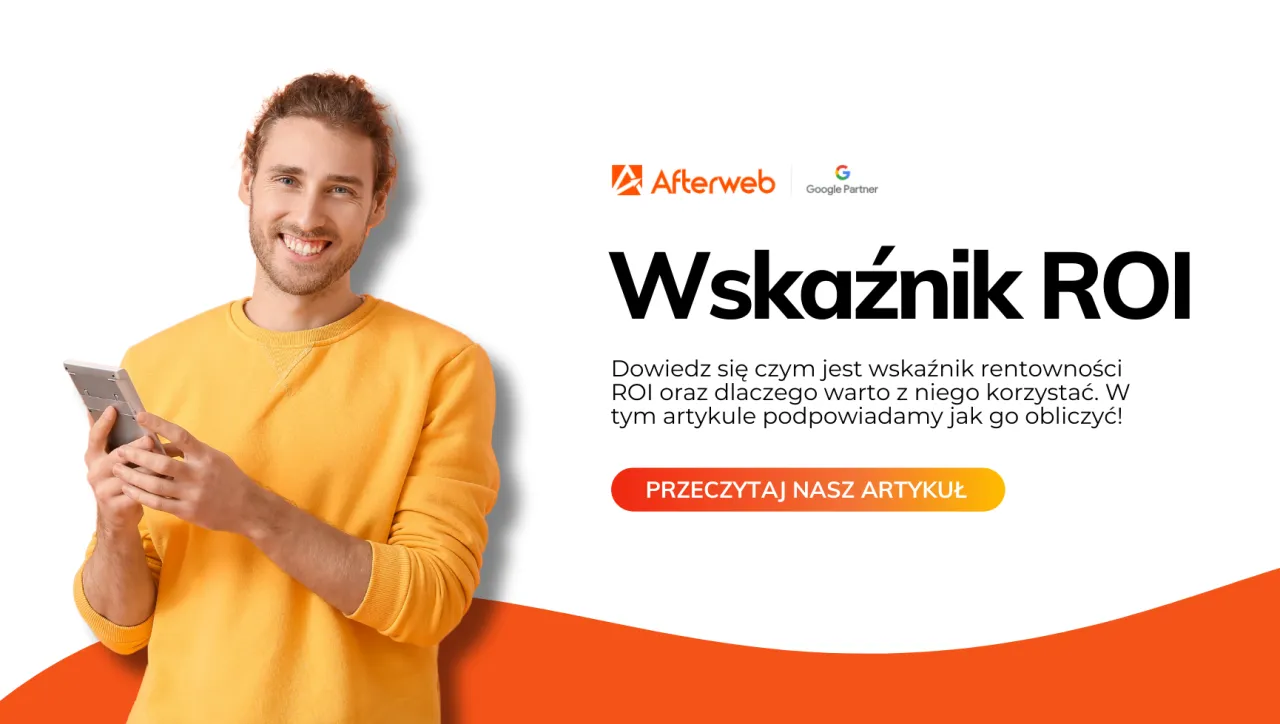 Uśmiechnięty mężczyzna z telefonem, obok napis 