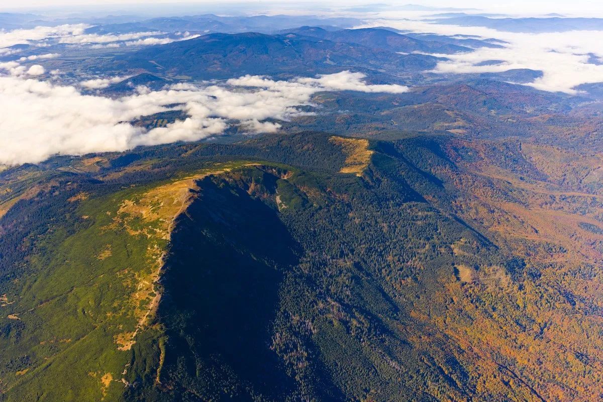 Babia G&oacute;ra widok z lotu ptaka