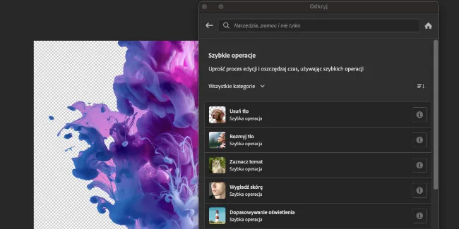 Usuwanie tła Photoshop AI szybkie operacje