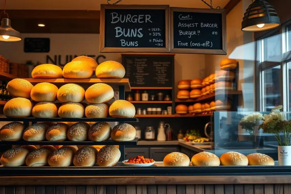 r&oacute;żne bułki do burger&oacute;w w supermarkecie