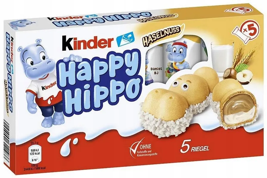 Kinder Happy Hippo smaki orzechowy kakaowy