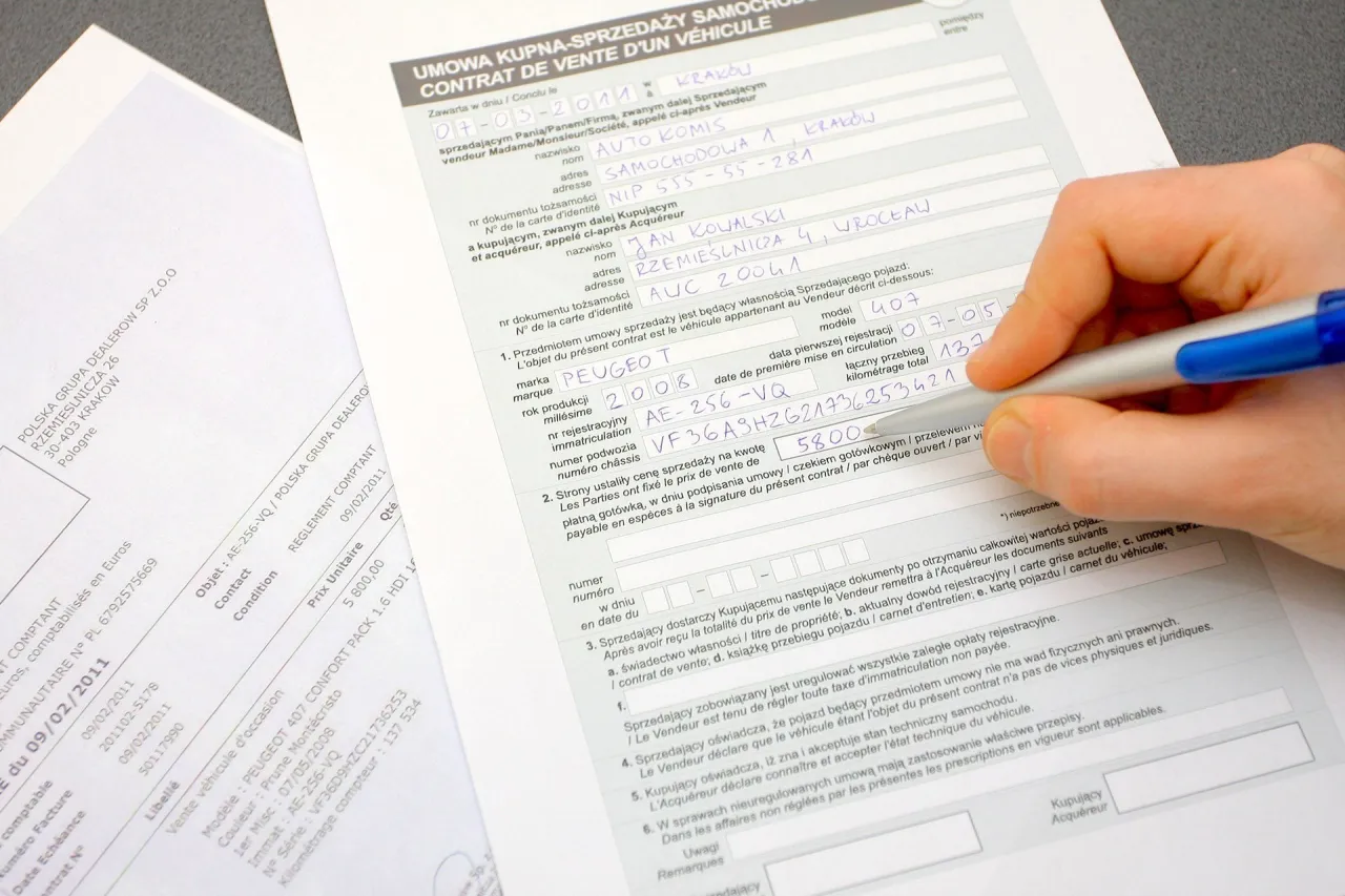 ciągłość um&oacute;w kupna sprzedaży samochodu