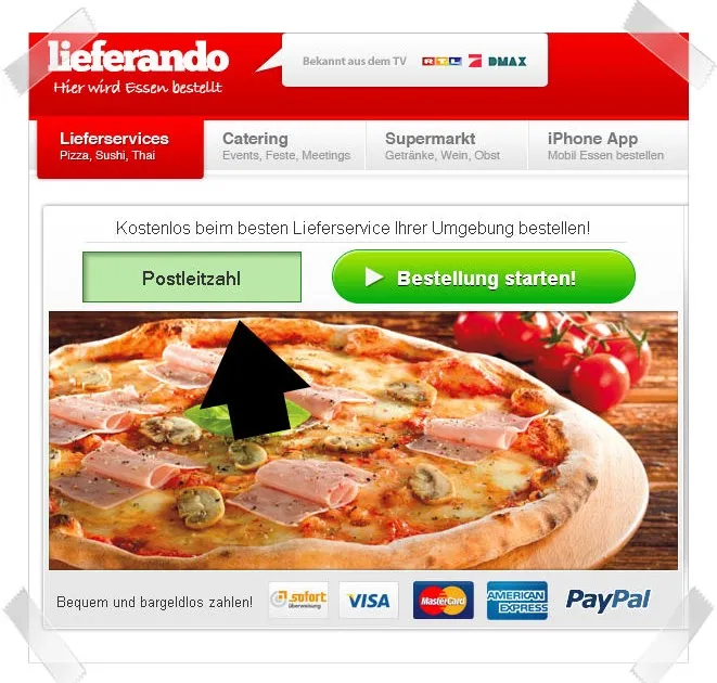 Mittagsangebot pizza Niemcy, Lieferando aplikacja promocje